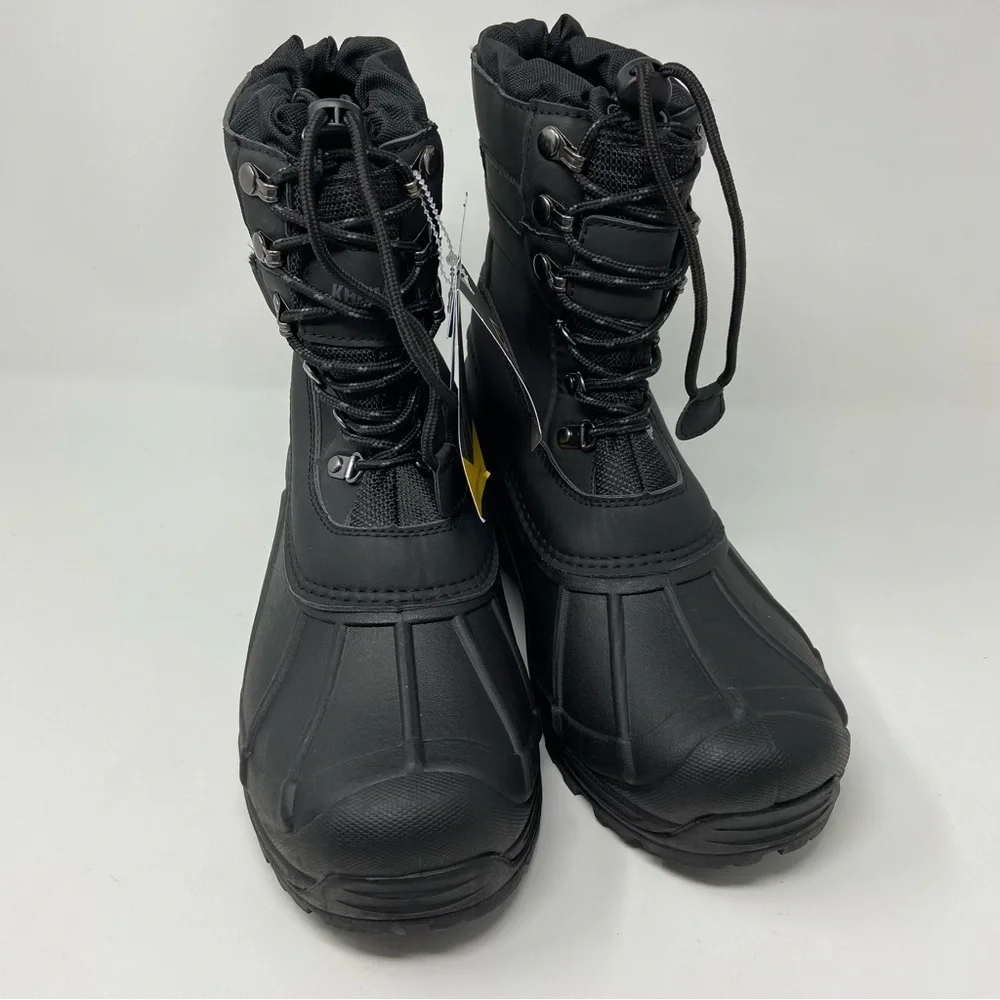 NWT Men’s Khombu Black Insulated Drawstring Waterproof Winter Boots SZ 10
